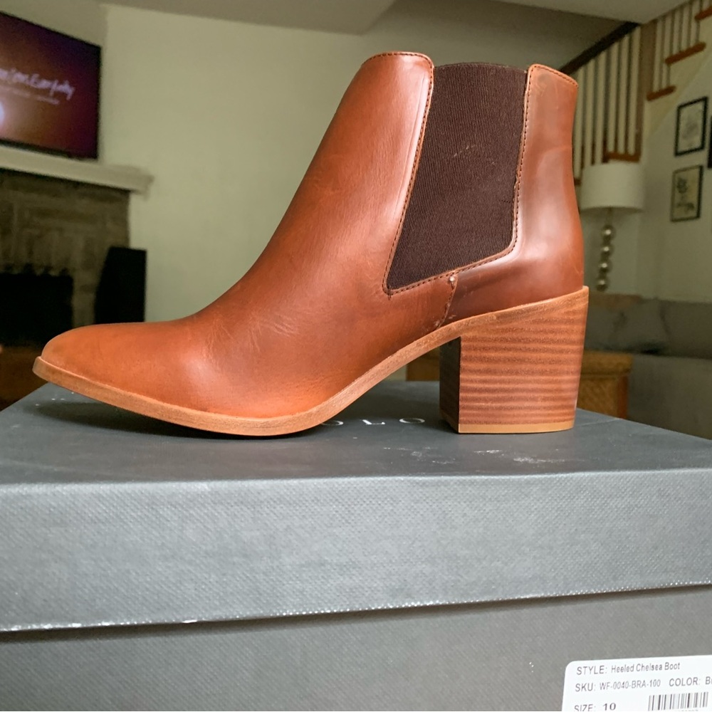 Nisolo Heeled Chelsea Boots - Brandy - Size 10 - NWB
